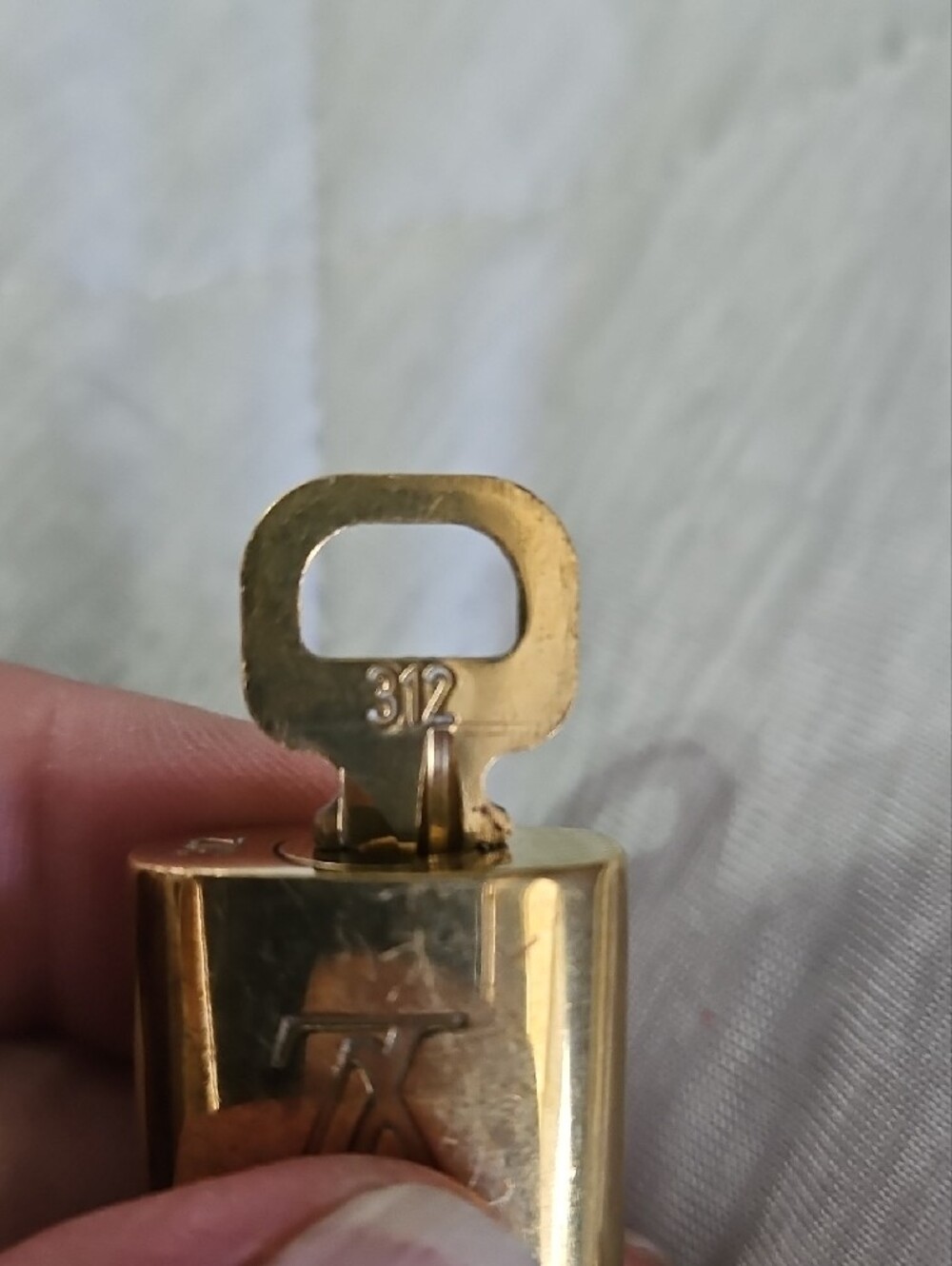 Louis Vuitton Gold Tone Lock And Key with LV Monogram - Picture 4 of 5